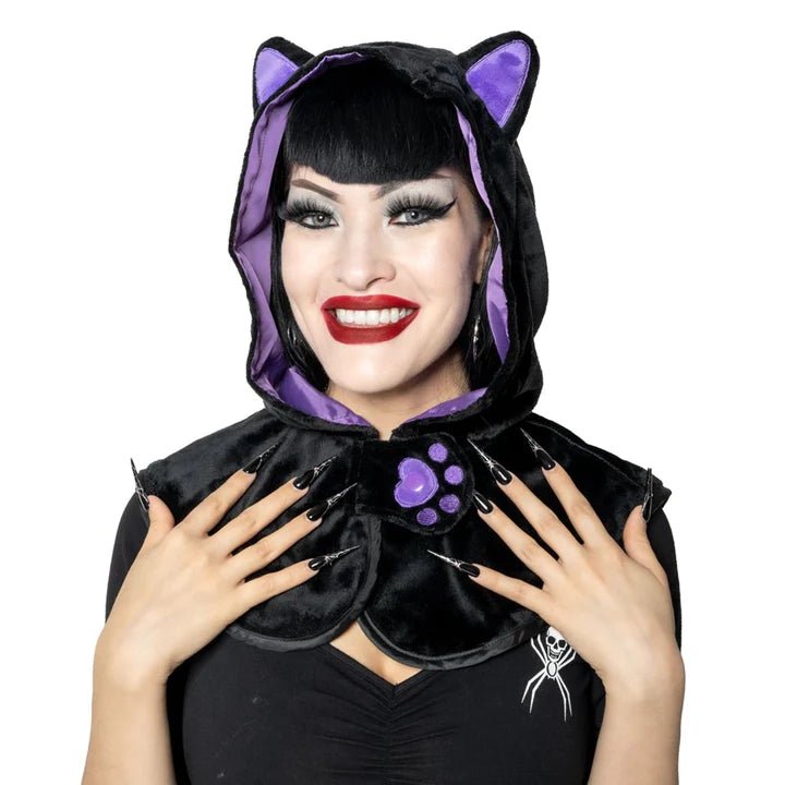 Yru Cat Horror Hood Hats Black | 4958EQJGS