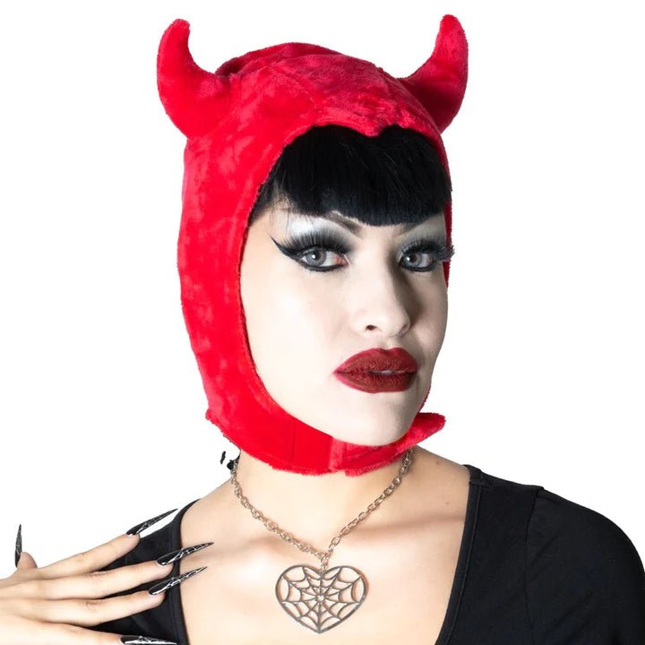 Yru Devil Horror Hood Hats Red | 7418TQBYJ