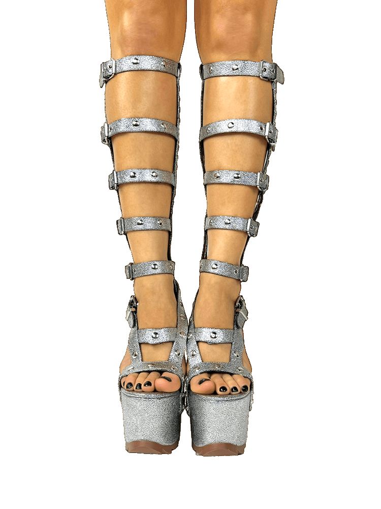 Yru Nightcall Hi Stud Heels Silver | 4187NICTV