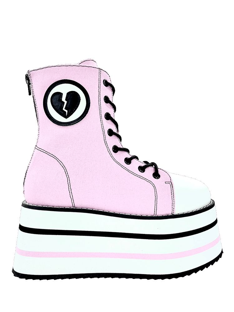 Yru Suspension Broken Heart Platform Shoes Pink / Black / White | 7458TIJRY